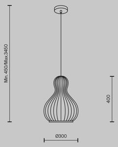 Maytoni MOD192PL-01W1 - Пендел ROOTS 1xE27/40W/230V Ø 30 см бежов
