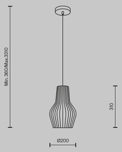 Maytoni MOD191PL-01W - Пендел ROOTS 1xE27/40W/230V Ø 20 см бежов