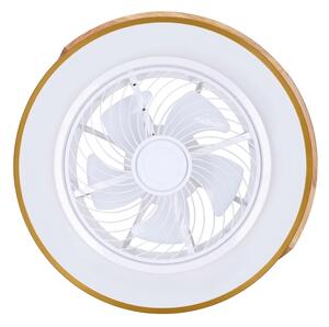 Brilagi - Димируемо LED осветително тяло с вентилатор LED/38W/230V 50 см златисто/дъб + дистанционно управление