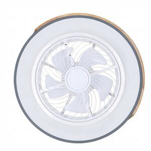 Brilagi - LED димируемо осветително тяло с вентилатор LED/38W/230V 50 см сиво/дъб + дистанционно управление