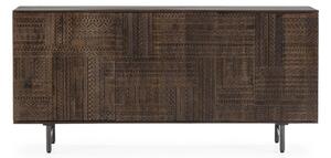 Тъмнокафяв скрин от масивно манго 160x75x40 cm Kalai – MOME
