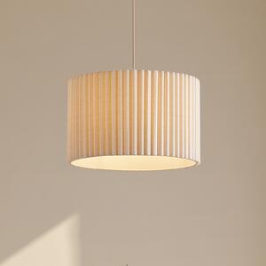 Lindby висяща лампа Libbie, Ø 45 cm, лен, кремав цвят, Затъмняване, Бежов, Дневна/трапезария, Плат / текстил, Скандинавски