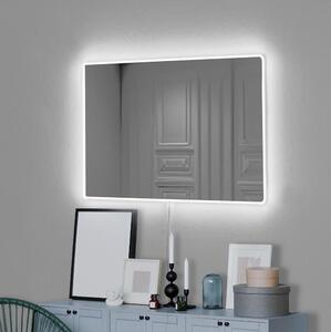 LED Огледало с подсветка RECTANGULAR 60x40 см бял