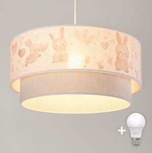 Brilagi - LED детски полилей на кабел BOBO 1xE27/60W/230V Ø40 см крем/сив/кралско синьо
