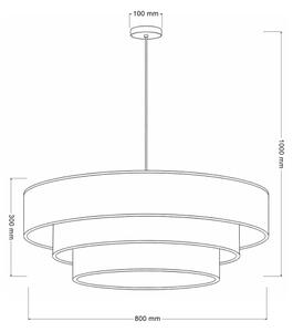 Brilagi - Полилей на кабел LUNETA 3xE27/60W/230V диам. 80 см кремав/златен