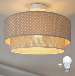 Brilagi-LED Плафониера BOHO BOBO 1xE27/60W/230V, диаметър 40 см, на точки бежово/крем