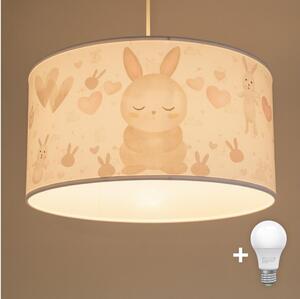 Brilagi - LED детски подвесен полилей на кабел BOBO 1xE27/60W/230V Ø 35 см бял/зайчета