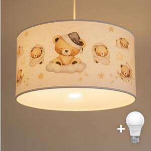 Brilagi - LED детски полилей на кабел BOBO 1xE27/60W/230V Ø 35 см бял/меченца
