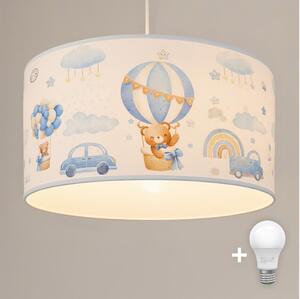 Brilagi - LED детски полилей на кабел BOBO 1xE27/60W/230V Ø 35 см син/мечета