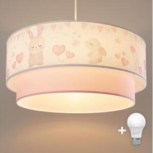 Brilagi- LED детски полилей на кабел BOBO 1xE27/60W/230V пр.40 см крем/розов/кралско синьо