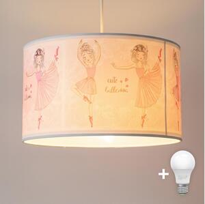 Brilagi - LED детски полилей на кабел BOBO 1xE27/60W/230V Ø 35 см розов/балеринки