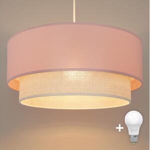 Brilagi - LED полилей на кабел BOHO BOBO 1xE27/60W/230V Ø 40 см розово/кремаво