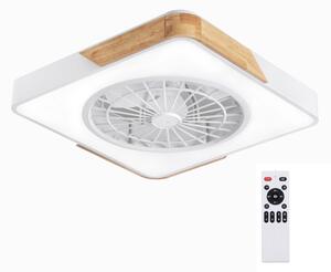 Brilagi - LED димируемо осветително тяло с вентилатор LED/38W/230V 50 см бяло/дъб + ДУ