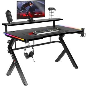 Бюро Gaming Huzaro HZ-Hero 5.0 RGB Черен Стомана Подложка от Въглеродни Влакна 116 x 69,5 x 59 cm