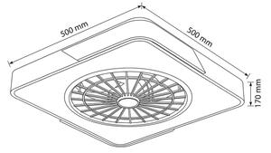 Brilagi - LED димируемо осветително тяло с вентилатор LED/38W/230V 50 см бяло/дъб + ДУ