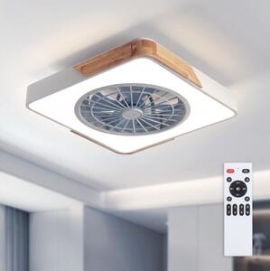 Brilagi - LED димируемо осветително тяло с вентилатор LED/38W/230V 50 см бяло/дъб + ДУ