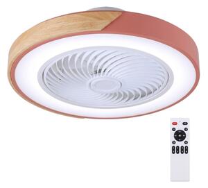 Brilagi - LED димируемо осветително тяло с вентилатор LED/38W/230V 50 см розово/дъб +дистанционно управление