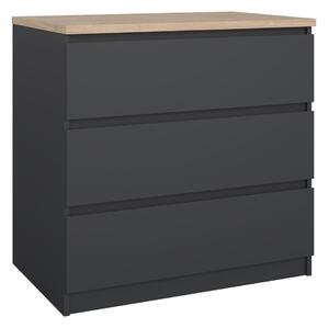 Тъмносив скрин 77x76x50 cm Naia – Tvilum
