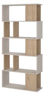 Кремава библиотека от декор от дъб 80x173,5x29,5 cm Maze – Tvilum