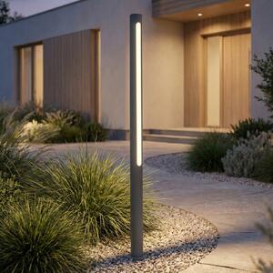 Lindby LED осветление за пътеки Liravel, височина 90 cm, антрацит, IP65, Черен, Алуминий, Модерен
