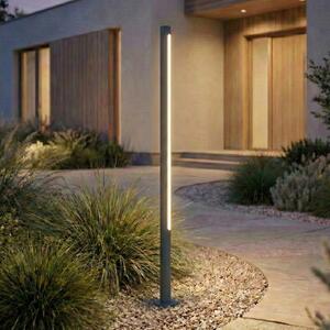 Lindby LED осветление за пътеки Liravel, височина 115 cm, антрацит, IP65, Черен, Алуминий, Модерен
