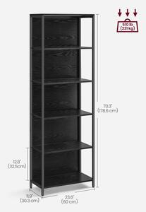 Етажерка с вградено осветление NAVARO 60x179x30 см черна