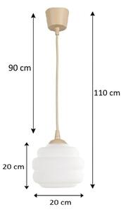Brilagi - LED полилей на кабел RETRO GLASS 1xE27/60W/230V Ø 20 см бежово/бяло