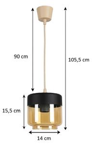 Brilagi - LED полилей R GLASS 1xE27/60W/230V Ø 14 см бежов/kou бежов/черен
