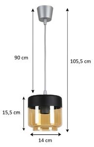 Brilagi -LED полилей R GLASS 1xE27/60W/230V Ø 14 см сребрист/димно бежов/черен