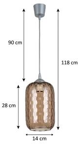Brilagi - LED висящ полилей на кабел R GLASS 1xE27/60W/230V Ø 14 см сребрист/димно кафяв