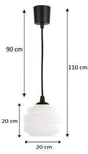 Brilagi - LED полилей на кабел RETRO GLASS 1xE27/60W/230V Ø 20 cm черен/бял
