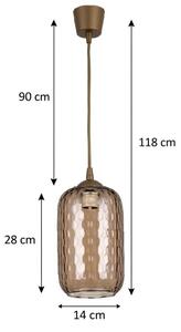 Brilagi - LED полилей на кабел R GLASS 1xE27/60W/230V Ø 14 см кафяв//димно кафяв