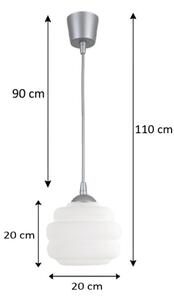 Brilagi - LED полилей на кабел RETRO GLASS 1xE27/60W/230V диам. 20 cm сребрист/бял