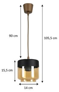 Brilagi - LED полилей R GLASS 1xE27/60W/230V Ø 14 см кафяв/димчато бежов/черен