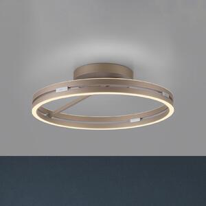 PURE LED плафон Loop бронзов цвят, метал Ø 60 cm CCT, Затъмняване, Бронзов / античен месинг, Дневна/трапезария, Алуминий, Модерен, Кръгъл директен таван