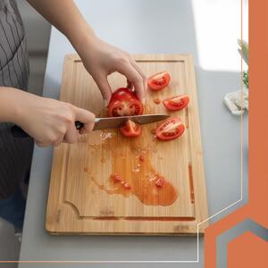 Комплект от 3 бамбукови кухненски чинии с поставка