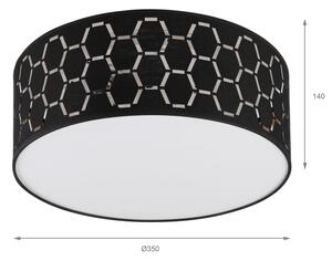 Плафон ULLE 1xE27/15W/230V Ø 35 см черен