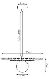 Полилей на кабел UMBRA 1xG9/8W/230V черен/червен