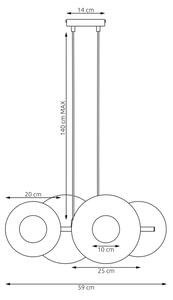 Червен полилей на кабел UMBRA 4xG9/8W/230V