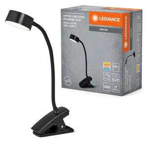 Ledvance-LED димируема сензорна настолна лампа с щипка CYLINDER LED/4,8W/5V 3000-6500K черна