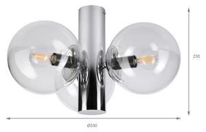 Таванно осветително тяло SFERIO 3xE14/5W/230V, блестящ хром/прозрачно