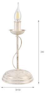 Настолна лампа ANTON 1xE14/60W/230V бяла патина