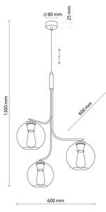 LED полилей на кабел CESAR 3xE27/15W/230V черен/димно сив