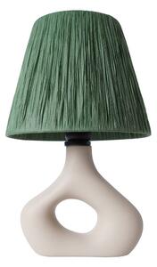 Зелена настолна лампа с абажур от хартиен шнур (височина 40 cm) Serin – Opviq lights