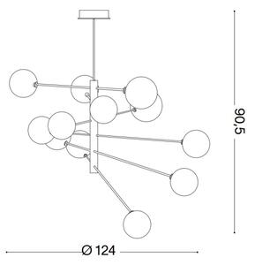 Ideal Lux - LED Полилей EQUINOXE 12xG4/2W/230V Ø 124 см месинг/прозрачен