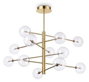 Ideal Lux - LED Полилей EQUINOXE 12xG4/2W/230V Ø 124 см месинг/прозрачен
