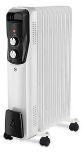 Маслен радиатор Sailnovo NSC-250-11F1, 2500W, 11 ребра, 30 м2, 3 степени, Въртящи се на 360 колелца, 10-35C, Бял