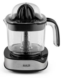 Цитрус преса Muhler MJ-4020, 40 W, 1.2 л, Двупосочно движение, Индикаторна лампа, 2 конуса, Черен/Инокс