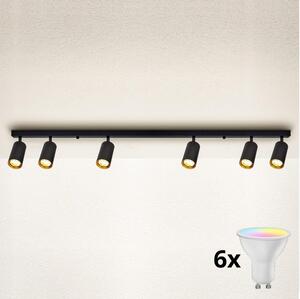 Brilagi - LED димируемо точково осветително тяло SELE 6xGU10/6,5W/230V черно/златисто