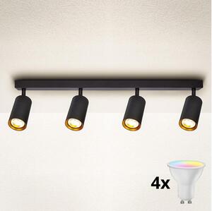 Brilagi - LED RGBW димируемо точково осветително тяло SELE 4xGU10/4,8W/230V черно/златисто